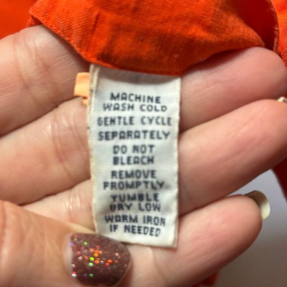 Polo Ralph Lauren Orange Linen Blend Shirt Mens Sz S Long Sleeve Utility Casual - Picture 5 of 9